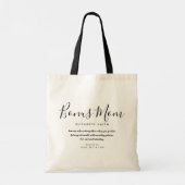 Bonus Mama Elegantes Script Stepmutt Quote Tote Ta Tragetasche (Rückseite)