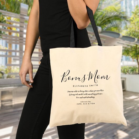Bonus Mama Elegantes Script Stepmutt Quote Tote Ta Tragetasche