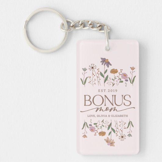 Bonus Mama Jahr etabliertes Typografie-Foto Schlüsselanhänger (Vorderseite)