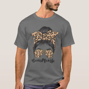 Bonus Mama Life Hair Bandana Brille Leopard Mutter T-Shirt