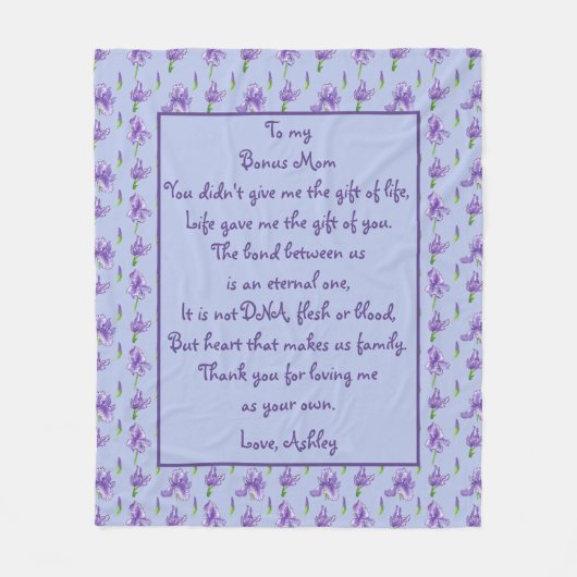 Bonus Mama Lila Iris Mittleres Fleece Blanken (Vorderseite)