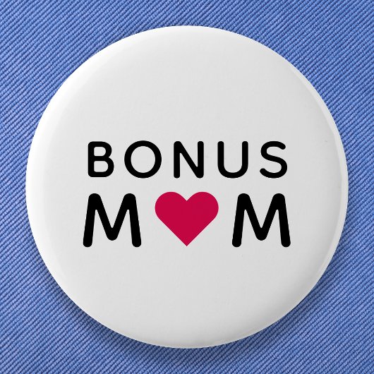 Bonus-Mama | Modern Pink Heart Mother Day Button