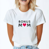 Bonus-Mama | Modern Pink Heart Mother Day T-Shirt