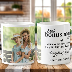 BONUS MAMA Personalisiertes Foto Treppentag Mutter Kaffeetasse