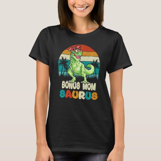Bonus Mama Saurus Rex Mamasaurus StepMom Matching  T-Shirt (Vorderseite)