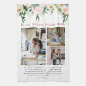 "Bonus-Mama" Step-Mama | Blumenstrauß 3 Foto Teetu Geschirrtuch (Vertikal)