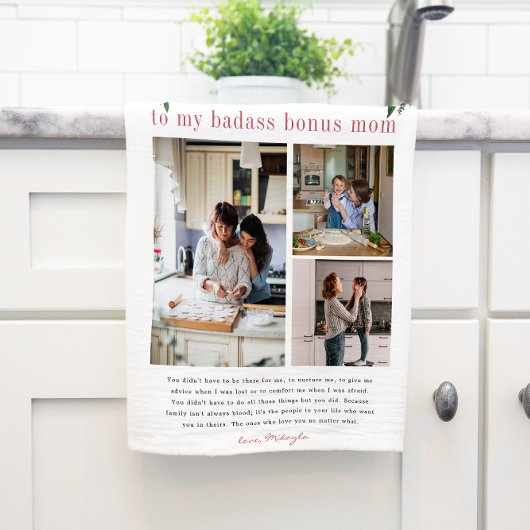 "Bonus-Mama" Step-Mama | Blumenstrauß 3 Foto Teetu Geschirrtuch