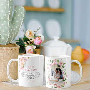 "Bonus-Mama" Stiefmutter   Florales Bogenfoto Kaffeetasse