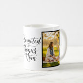 Bonus Mom Promoted Elegant Cursive Two Photo Kaffeetasse (VorderseiteRechts)