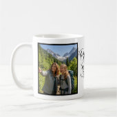 Bonus Mom Promoted Elegant Cursive Two Photo Kaffeetasse (Links)