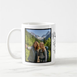 Bonus Mom Promoted Elegant Cursive Two Photo Kaffeetasse