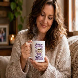 Bonus Oma läuft mit Kaffee und Enkelkindern Lustig Kaffeetasse