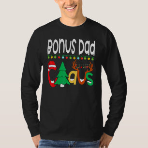Bonus Papa Claus Santa Baum Lichter Rentiere Weihn T-Shirt