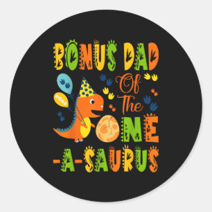 Bonus-Papa des One-a-Saurus zum 1. Geburtstag Dino Runder Aufkleber