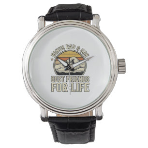 Bonus Papa & Sohn beste Freunde Vintage-Shirt-Desi Armbanduhr