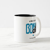 Bonus Vater Blau und Schwarz Design Zweifarbige Tasse (VorderseiteRechts)