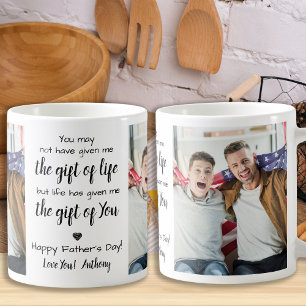 BONUS VATER Custom 2 Foto Step Vater Vatertag Kaffeetasse