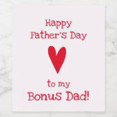 Bonus Vater! Der glückliche Vatertag Weinetikett (Einzelnes Label)