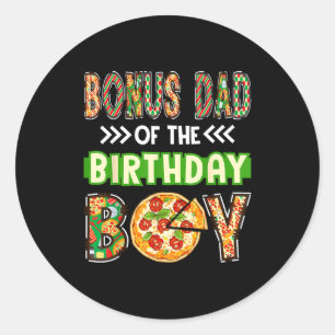 Bonus-Vater des Geburtstagsjungen-Pizzaliebhabers Runder Aufkleber