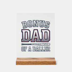 Bonus-Vater eines Ballers Vintage-Sport-Shirt-Desi Acrylschild