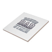 Bonus-Vater eines Ballers Vintage-Sportshirt-Desig Fliese (Seite)