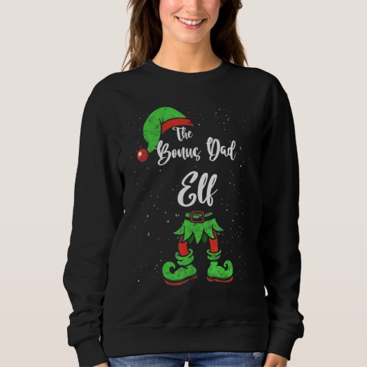 Bonus Vater Elf Matching Familie Weihnachten Pajam Sweatshirt (Vorderseite)