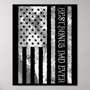 Bonus Vater je US Flag Vintag Patriot Stepdad Men Poster