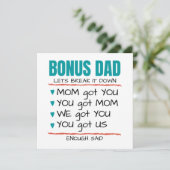 Bonus Vater, lustiges Geschenk für Step-Vater Karte (Stehend Vorderseite)