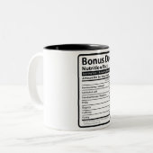Bonus Vater Nutrition Fakten Zweifarbige Tasse (Vorderseite Links)
