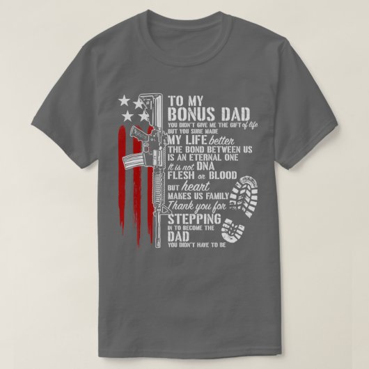 Bonus Vater Step Vater Proud Daddy Gun  T-Shirt (Design vorne)
