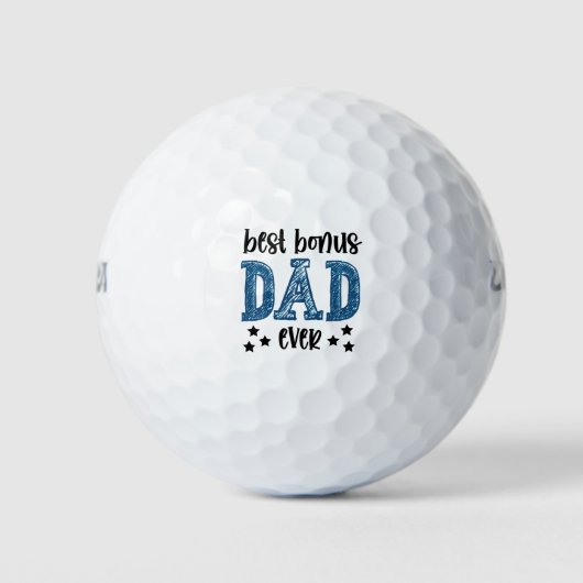 "Bonus Vater" Step Vater Typografie Golfball (Vorderseite)