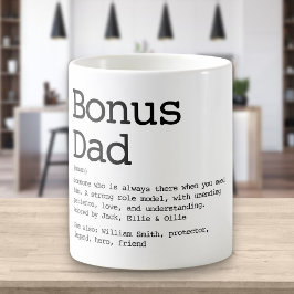 Bonus Vater Stepdad definiert Schwarz und Weiß Kaffeetasse
