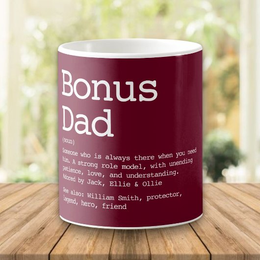 Bonus Vater Stepdad Definition Burgundy Red Kaffeetasse