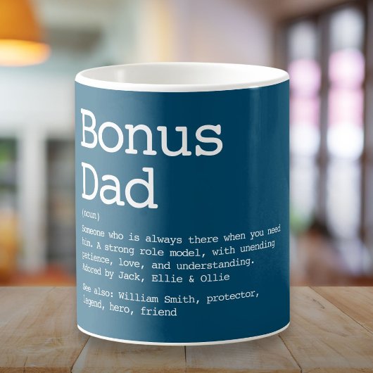 Bonus Vater Stepdad Definition Modern Blue Kaffeetasse
