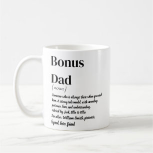 Bonus Vater Stepdad Definition Weißer und schwarze Kaffeetasse