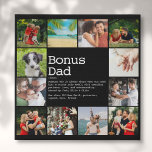 Bonus Vater Stepfather Definition Foto Collage Künstlicher Leinwanddruck<br><div class="desc">Personalisieren Sie mit 12 Lieblings-Fotos und personalisierten Texten für Ihren besonderen Bonus Vater, Stiefvater oder Stiefvater zu erstellen, um ein einzigartiges Geschenk für Vatertag, Geburtstag, Weihnachten, oder jeden Tag, den Sie gewollt, um zu zeigen, wie viel er Ihnen bedeutet. Eine perfekte Art, ihm zu zeigen, wie phantastisch er jeden Tag...</div>