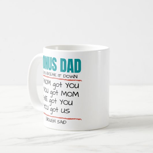 Bonus Vater, Stepfather Kaffeetasse (Vorderseite Links)