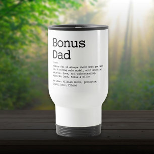 Bonus-Vater Stiefvater Definition Schwarz-Weiß Reisebecher