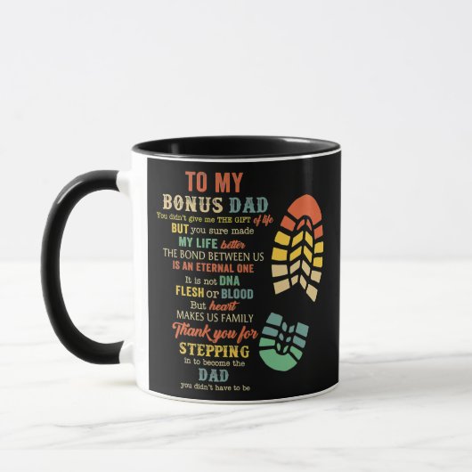 Bonus Vater Vatertag Geschenk von Stepdad für Tasse (Links)