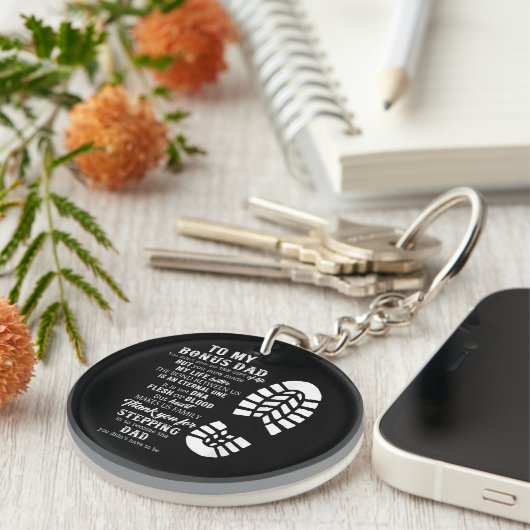 Bonus Vater Vathers Day-Geschenk von Stepdad für D Schlüsselanhänger (Vorderseite rechts)