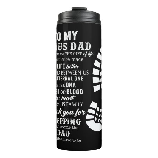 Bonus Vater Vathers Day-Geschenk von Stepdad für D Thermosbecher (Vorderseite)