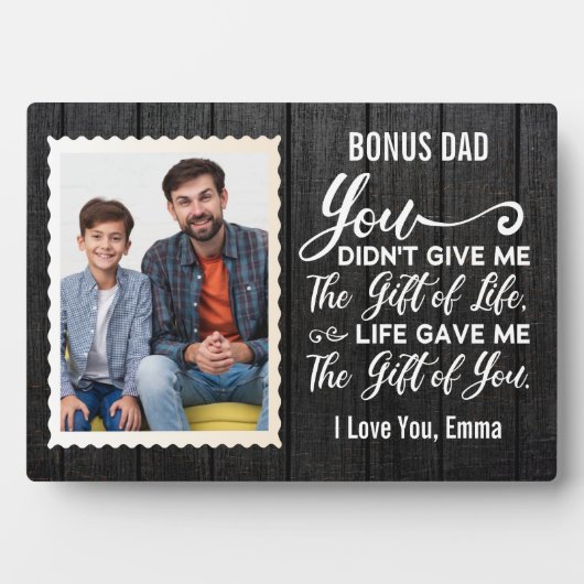 Bonus Vater Wertschätzung Geschenk Individuelle Na Fotoplatte (Vorderseite)
