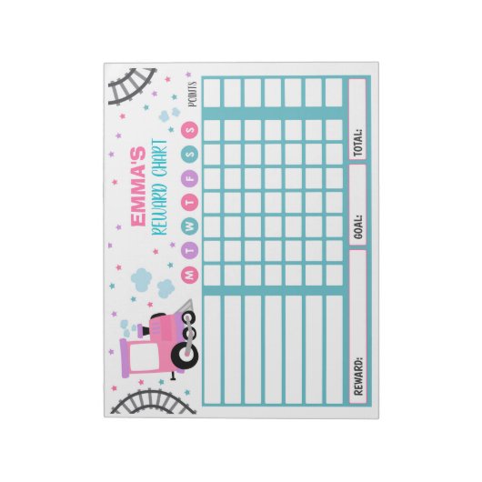 Bonusdiagramm Monster Train Personalisiert Chores Notizblock (Rotiert)