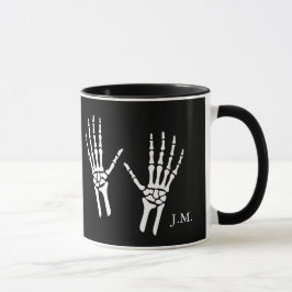 Bony Skeleton Hands Radiologe Halloween Black Tasse