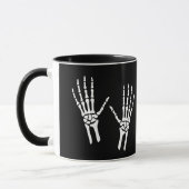 Bony Skeleton Hands Radiologe Halloween Black Tasse (Links)