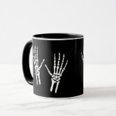 Bony Skeleton Hands Radiologe Halloween Black Tasse (Vorderseite Links)