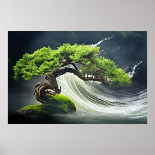 Bonzai Pflanze Wind Tranquil Friedlich Poster (Vorne)