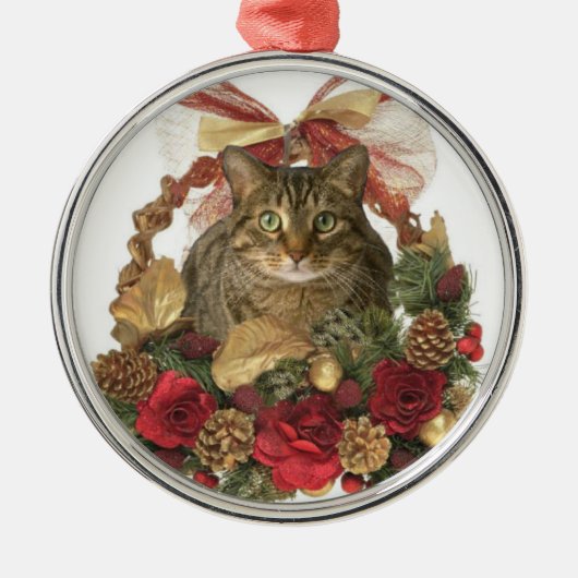Bonze im Weihnachtskorb Ornament Aus Metall (Vorne)