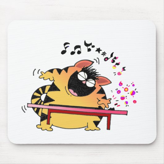 Bonze-Musiker LOL Katzen-| Mousepad (Vorne)