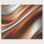 Bonze Silver Wavy Gemustert Wrapping Papper Geschenkpapier (Flach)